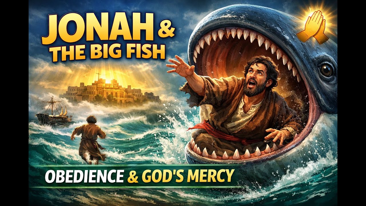 Jonah and the Big Fish | Bible Story of Obedience, God’s Mercy & Forgiveness (Jonah 1–4)