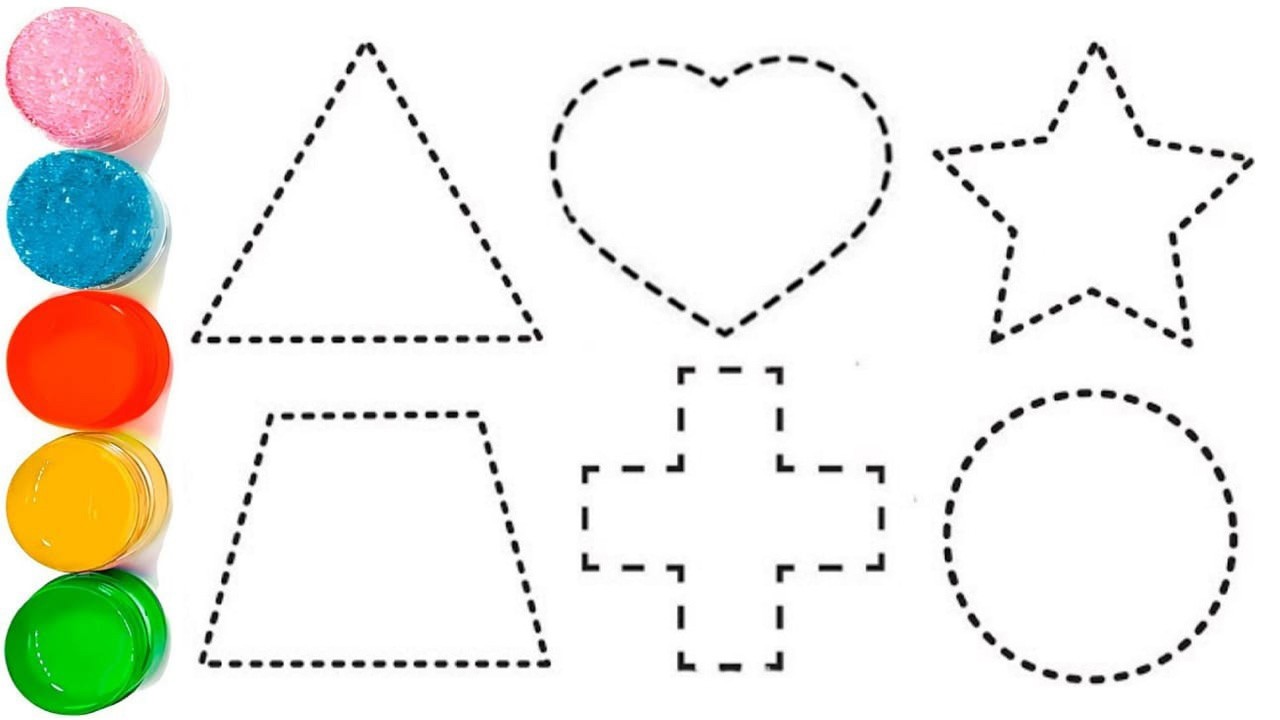 Shapes drawing for kids, Learn 2d shapes, colors for toddlers | Preschool Learning part - 194