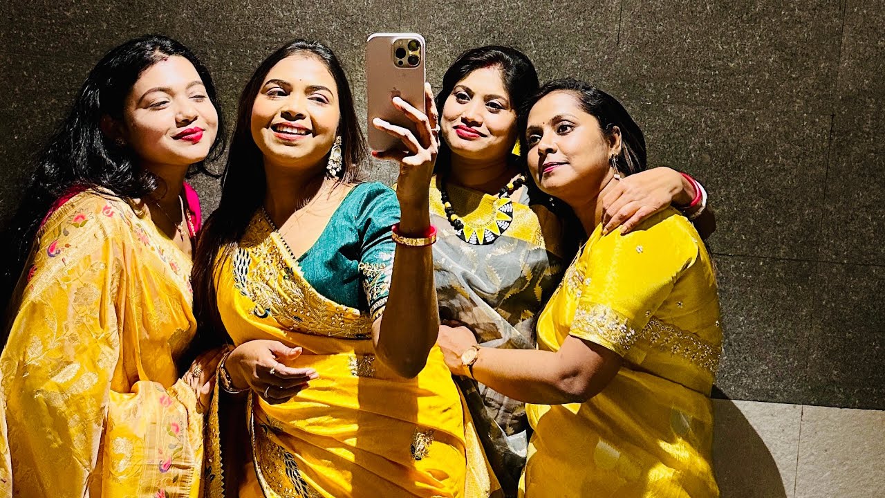 Saraswati Puja special night out💛💖                  #hilights #saraswatipuja #reels #bengali #enjoy