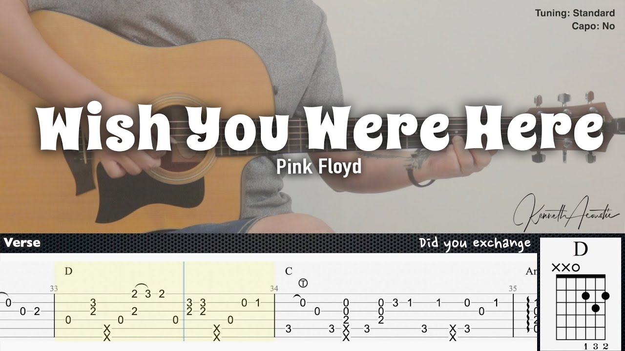 Wish You Were Here - Pink Floyd | Fingerstyle Guitar | TAB + Chords + Lyrics