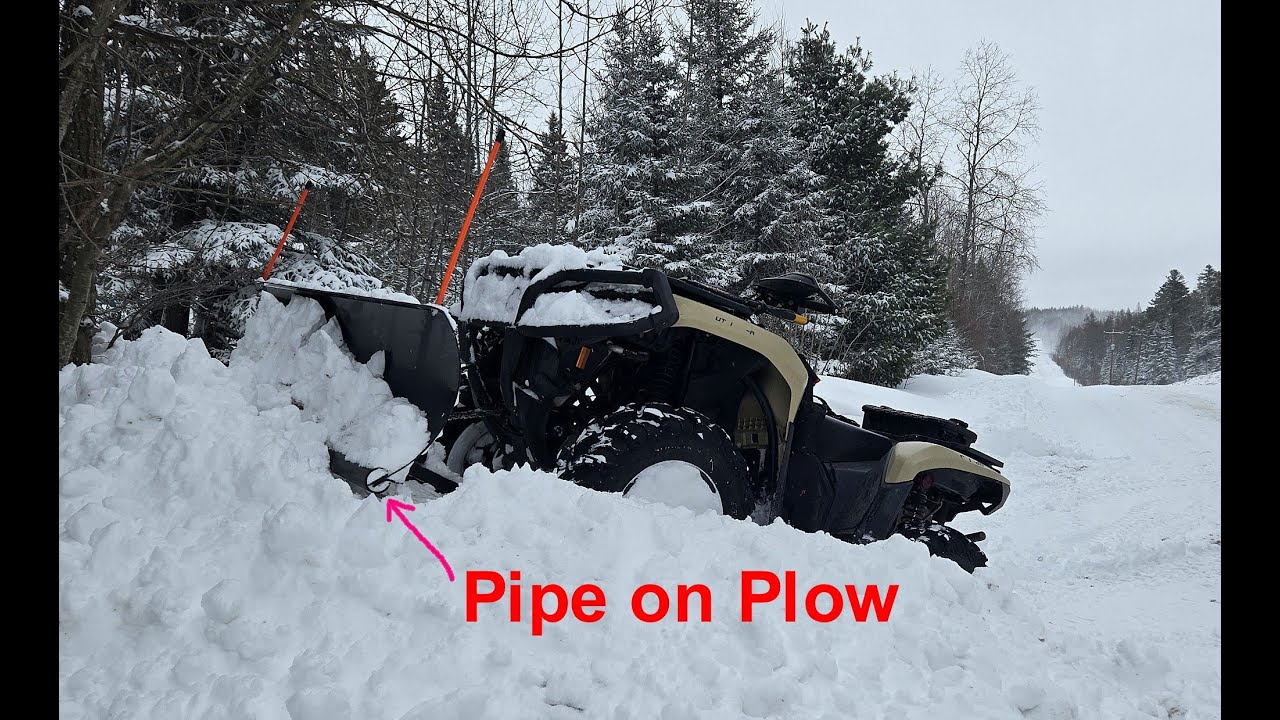 ABS Pipe on the Snow Plow Does it work Can Am Outlander 700 Click'n Go Plow