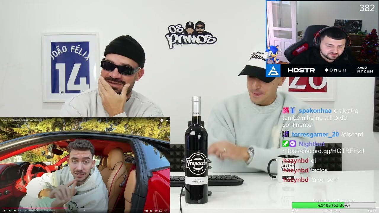 Rui Pinto react OS PRIMOS - RUIVO BATEU COM O FERRARI