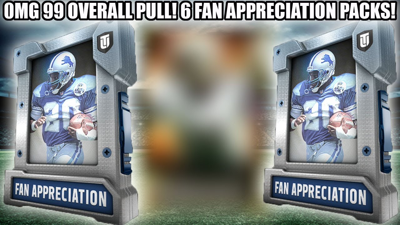 OMG 99 OVERALL PULL! 6 FAN APPRECIATION PACK OPENING! | MADDEN 18 ULTIMATE TEAM