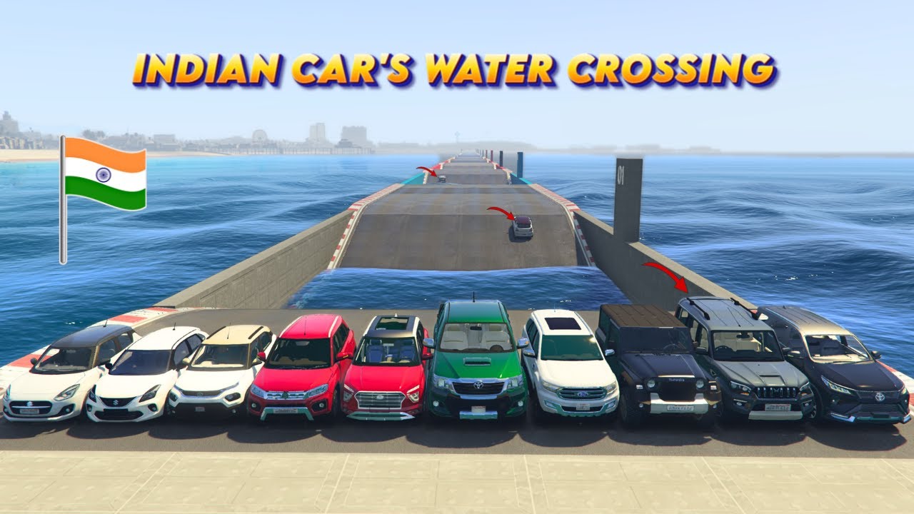 INDIAN CAR'S WATER CROSSING CHALLANGE | GTAV MODS