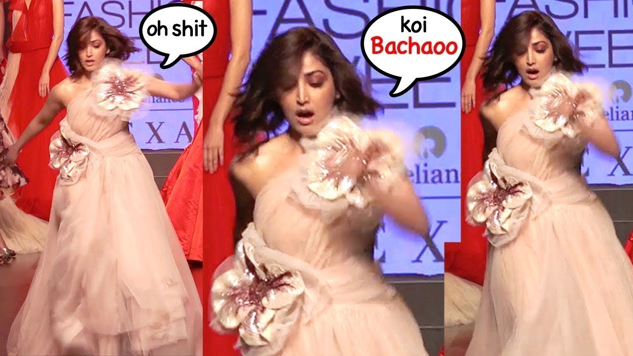 OOPS Moment- Yami Gautam Nearly FALLS On Stage At LakmeFashionWeek 2019