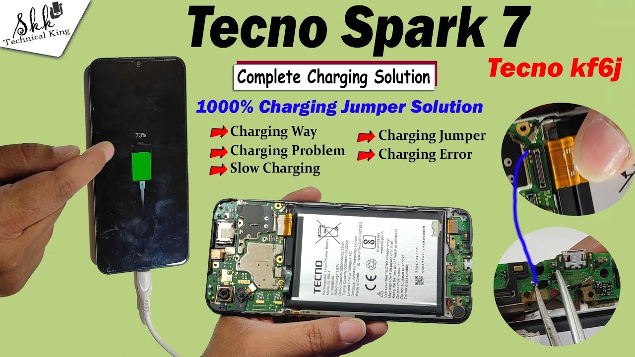 Tecno Spark 7 100% Charging Jumper Solution 👉 Techo Spart 7 Charging show but battery not store.