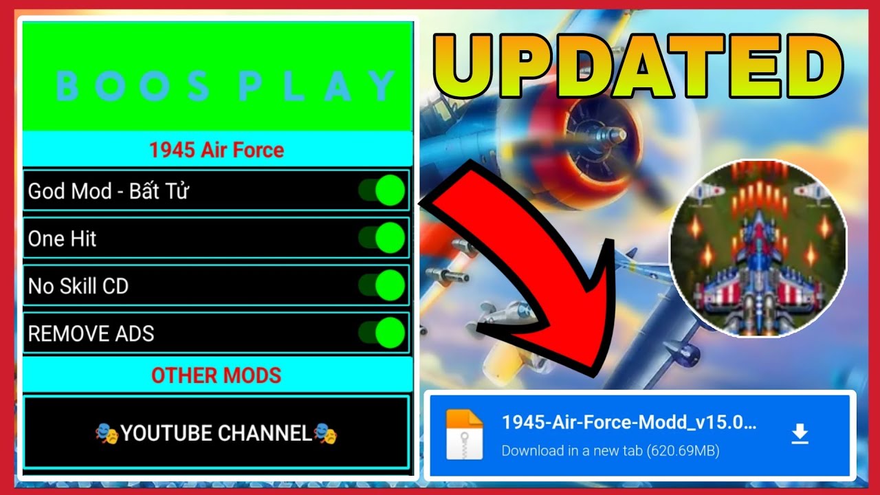 NEW Update 1945 Air Force Mod Menu v15.02 Latest On Android | 1945 Air Force Mod Apk 2025