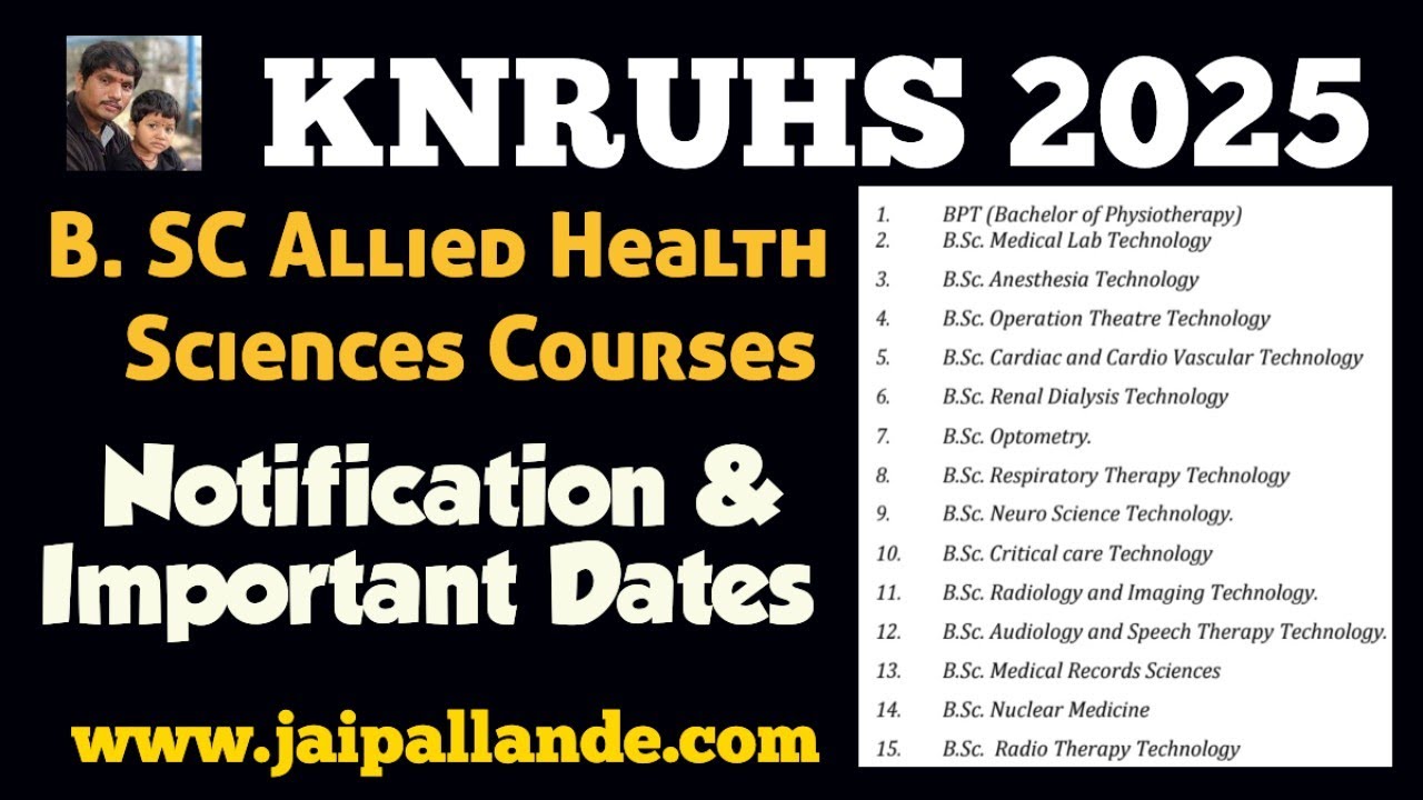 KNRUHS Paramedical Admissions 2025-26 | BPT, MLT & Allied Health Sciences Notification Released!