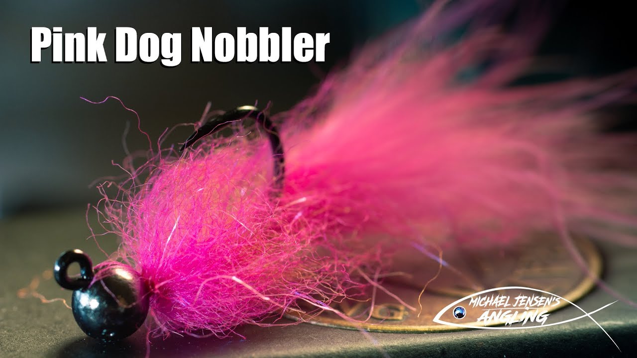 Pink Dog Nobbler - mini jig streamer fly tying