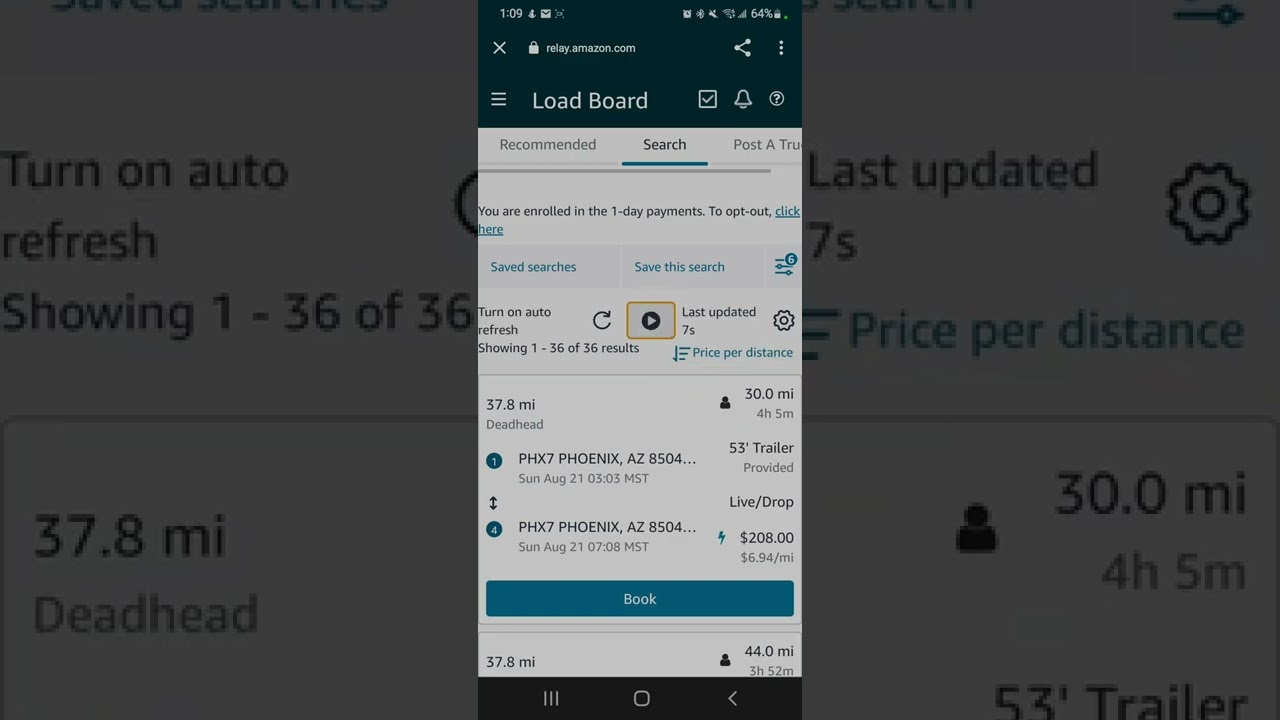 Amazon Relay Quick Tour of Loadboard