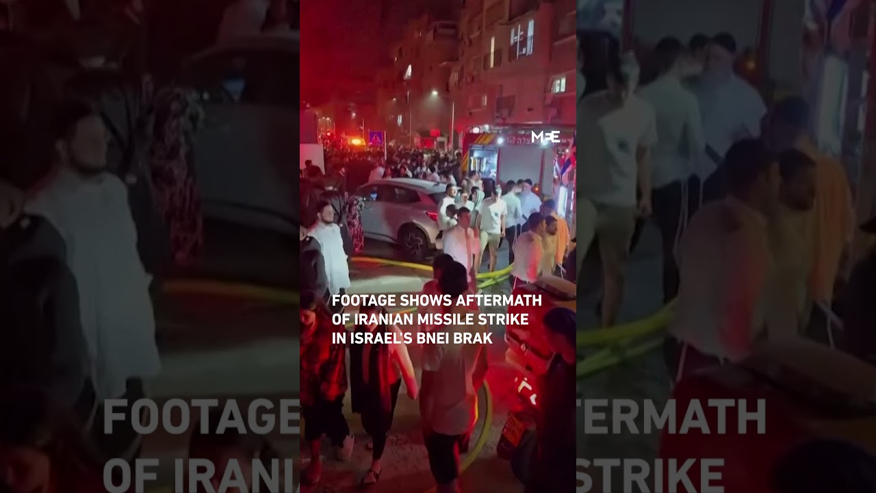 Footage shows aftermath of Iranian missile strike in Israel&rsquo;s Bnei Brak
