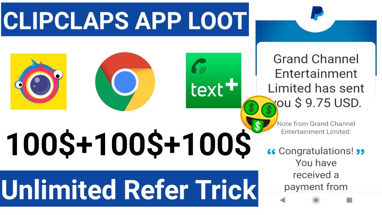 Clipclaps App Refer Bypass Trick | Paypal Cash New Earning App 2020
