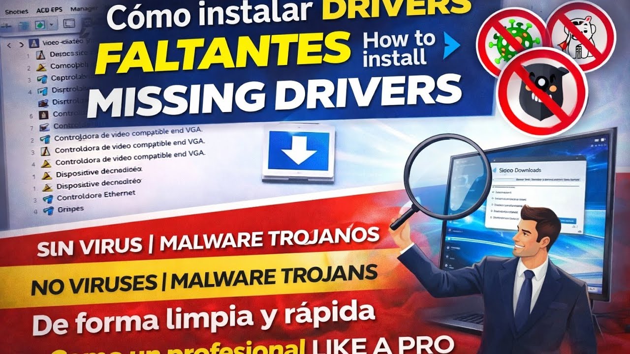 Cómo instalar drivers faltantes en Windows 10 y 11 ✅ SIN virus ni malware | Método profesional