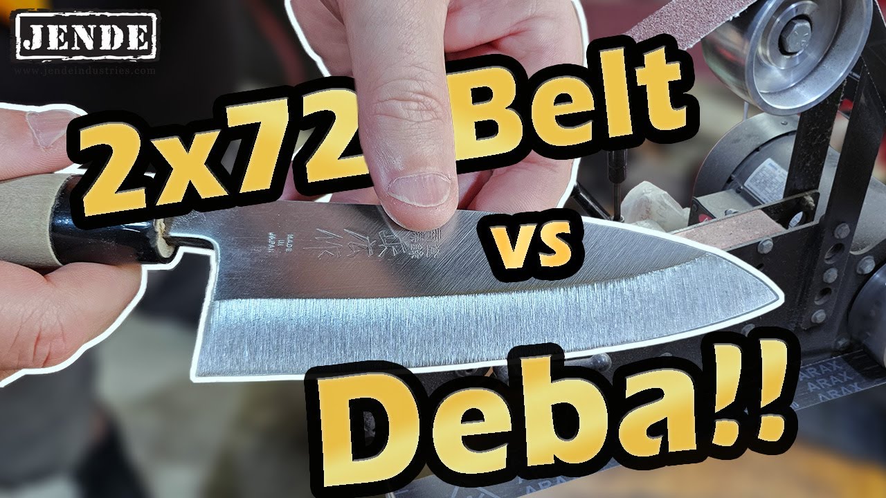 How to Sharpen a Deba Knife on a 2x72 Belt Grinder | Jende Industries