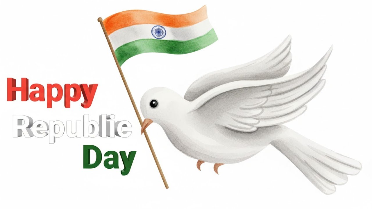 Easy Republic Day Drawing // Independence Day Easy Drawing // How to draw a Dove holding Indian Flag