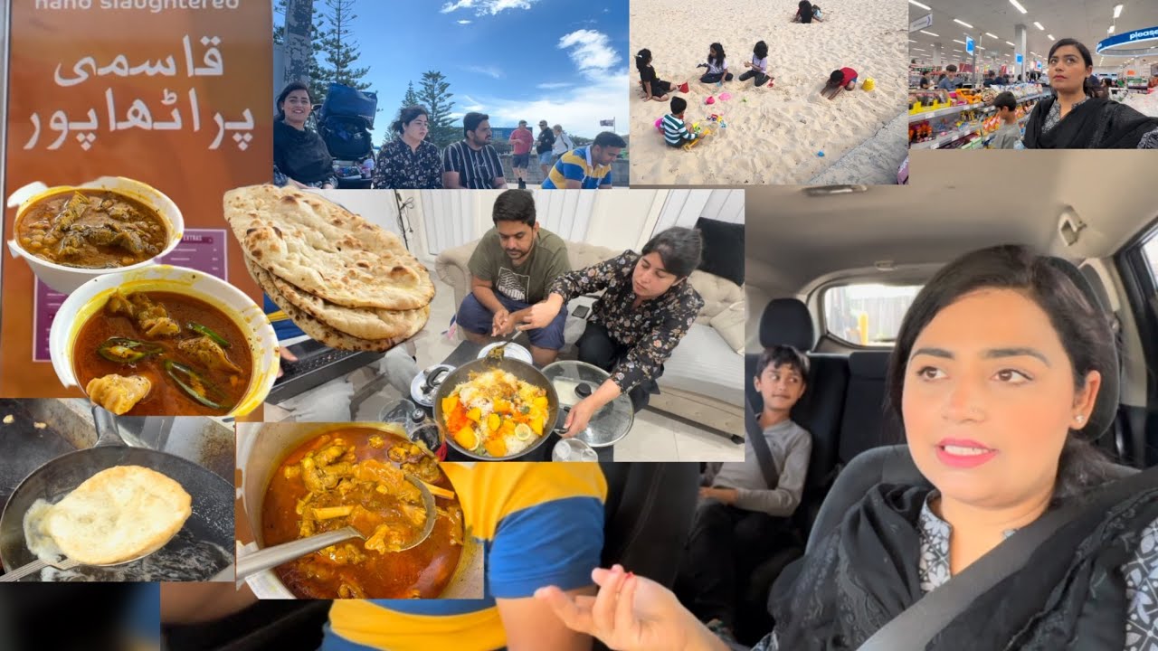 NEW PURE PAKISTANI BREAKFAST IN SYDNEY, HALWA PURI, PAYA, MURGH CHANNA, FIRST BEACH TRIP OF SUMMER
