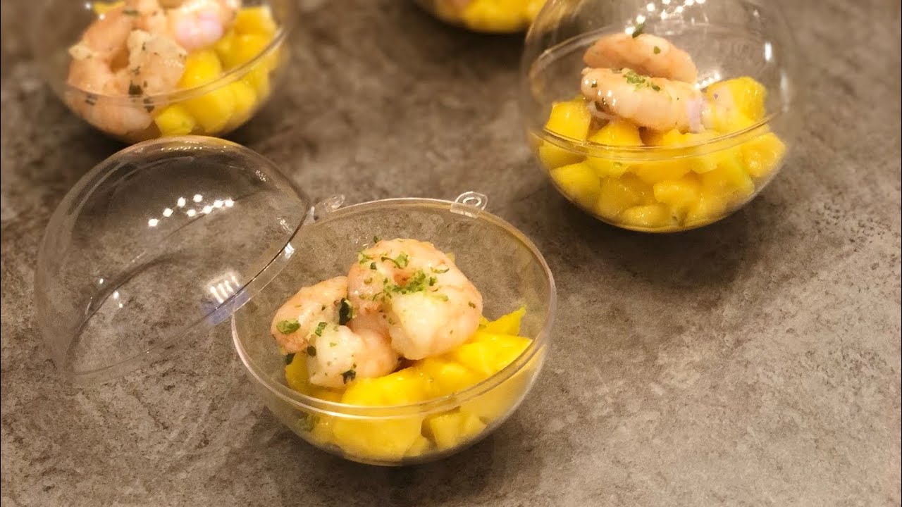 Verrines Crevettes Mangue Citron Vert