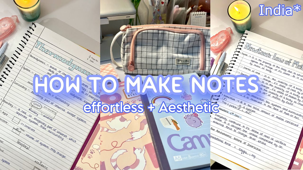 How I make my notes 📝 Effortlessly yet Aesthetic**🌷✨| my simple note-taking process ~