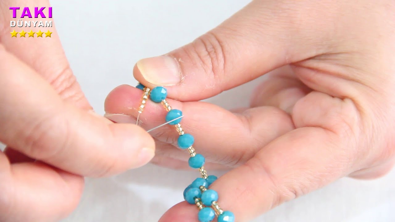 Takı Tasarımı-Çok Şık Kristal Bileklik Yapımı-ÖĞRETİCİ-DIY-BRACELET(DETAYLI VE SESLİ ANLATIM)