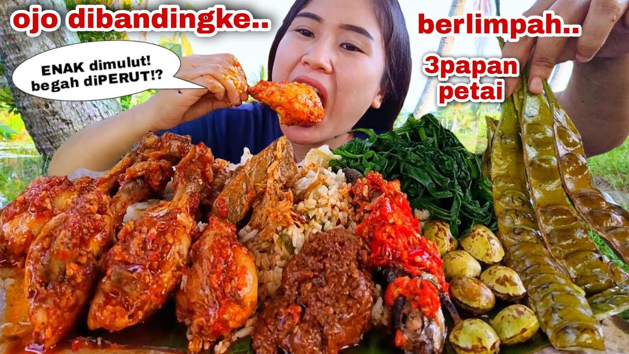 4 PAHA AYAM NASI PADANG LAUK JUMBO LALAPAN MENTAH JENGKOL MUDA PETE GORENG