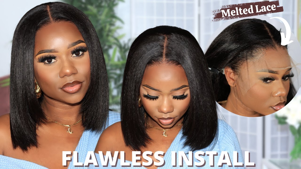 AN EVERYDAY KINDA BOB WIG! Quick and Simple Wig Install W/O Baldcap | Wowafrican | Chev B.