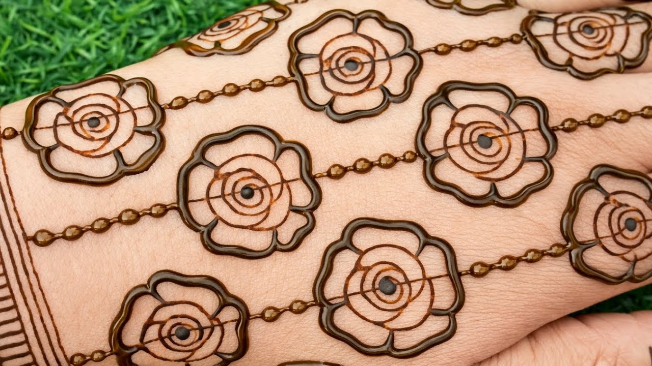 Simple & Elegant Rose Mehndi Design for Back Hand | Easy Floral Mehndi Tutorial for beginners 