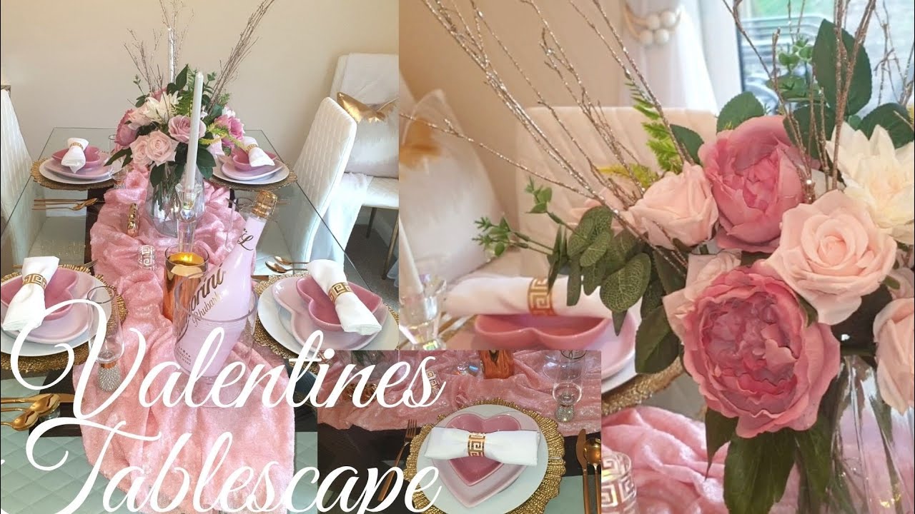 HOW TO DECORATE A VALENTINES DAY TABLESCAPE! POUNDLAND VALENTINES TABLE DECOR!