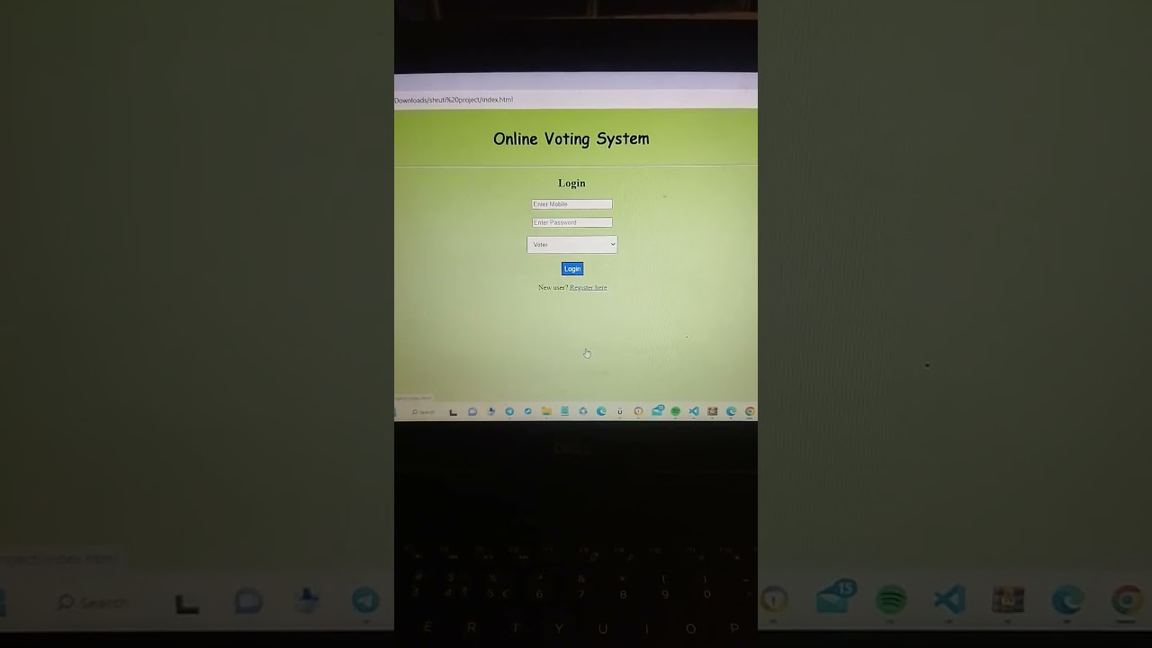 online voting system project using HTLM CSS #project #onlinevoting #votingsystem  #youtubeshorts