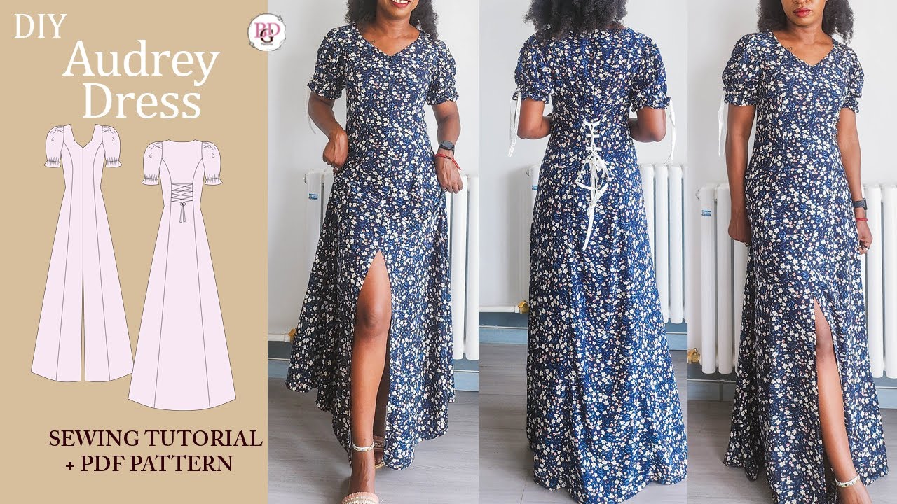 Sew Along: The AUDREY maxi flowy dress + sewing pattern |  DIY Maxi Dress | BG DRESSMAKING PATTERNS