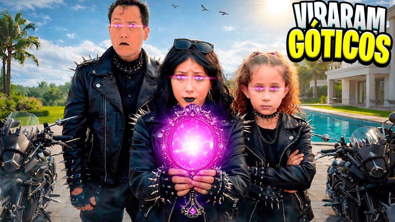 FILME COMPLETO: O ESPELHO AMALDIÇOADO TRANSFORMOU NOSSA FAMILIA EMGÓTICOS! 🪞🖤