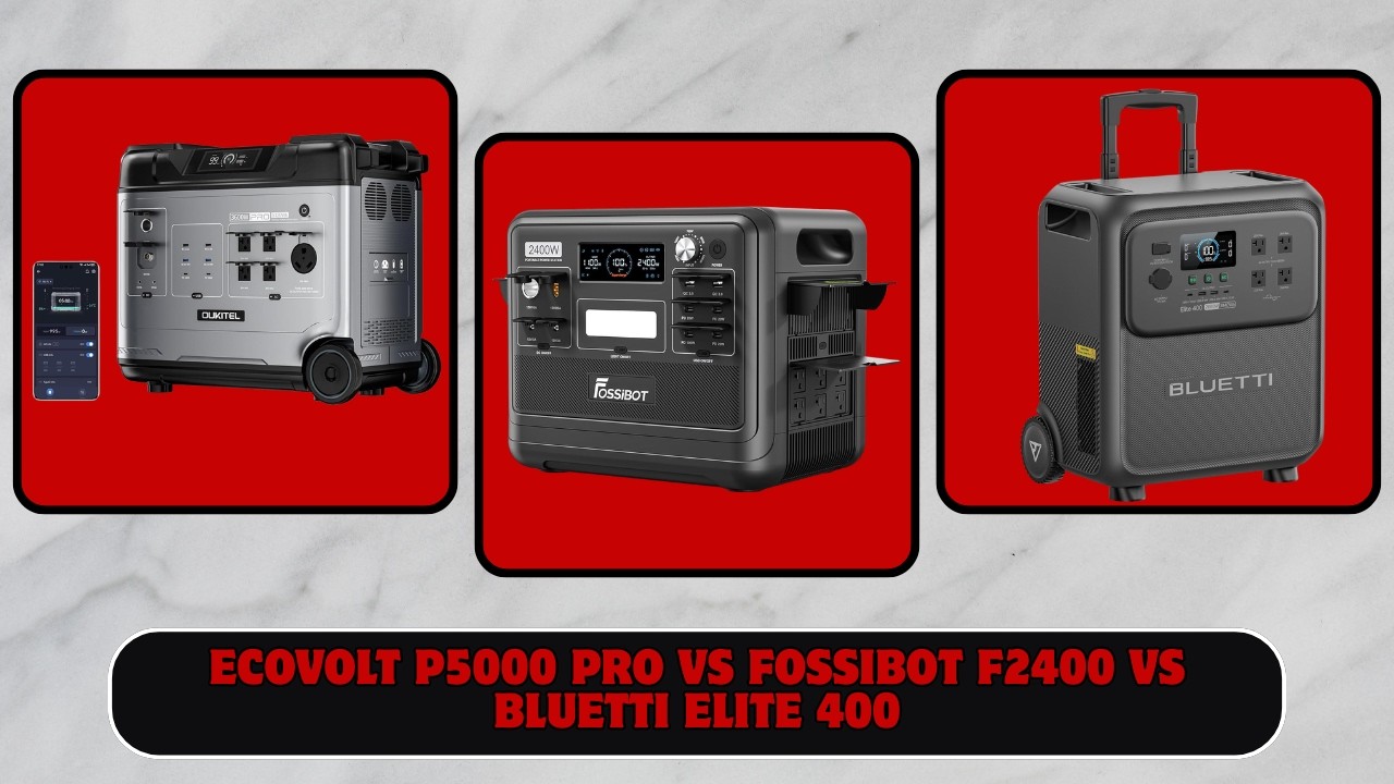 EcoVolt P5000 Pro vs FOSSIBOT F2400 vs BLUETTI Elite 400 | Which portable power station wins?