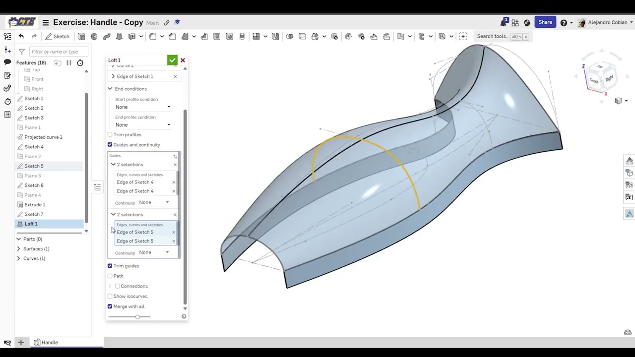 Рукоятка Onshape (усовершенствованная конструкция)