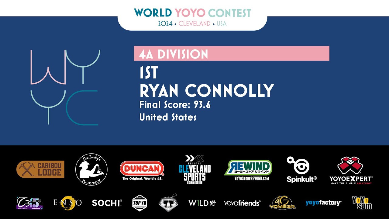 2024 World YoYo Champion Ryan Connolly #WYYC2024 4A Division - 1st Place