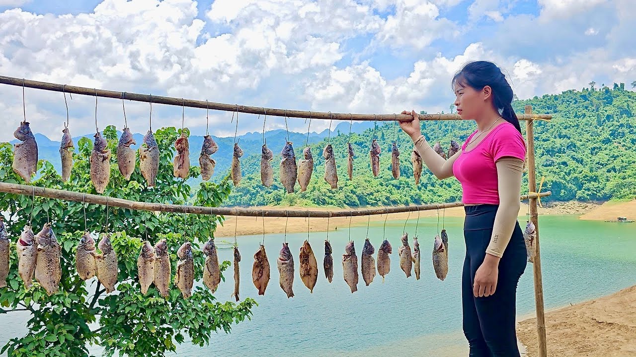 Live on a deserted island, catch fish, dry and store food