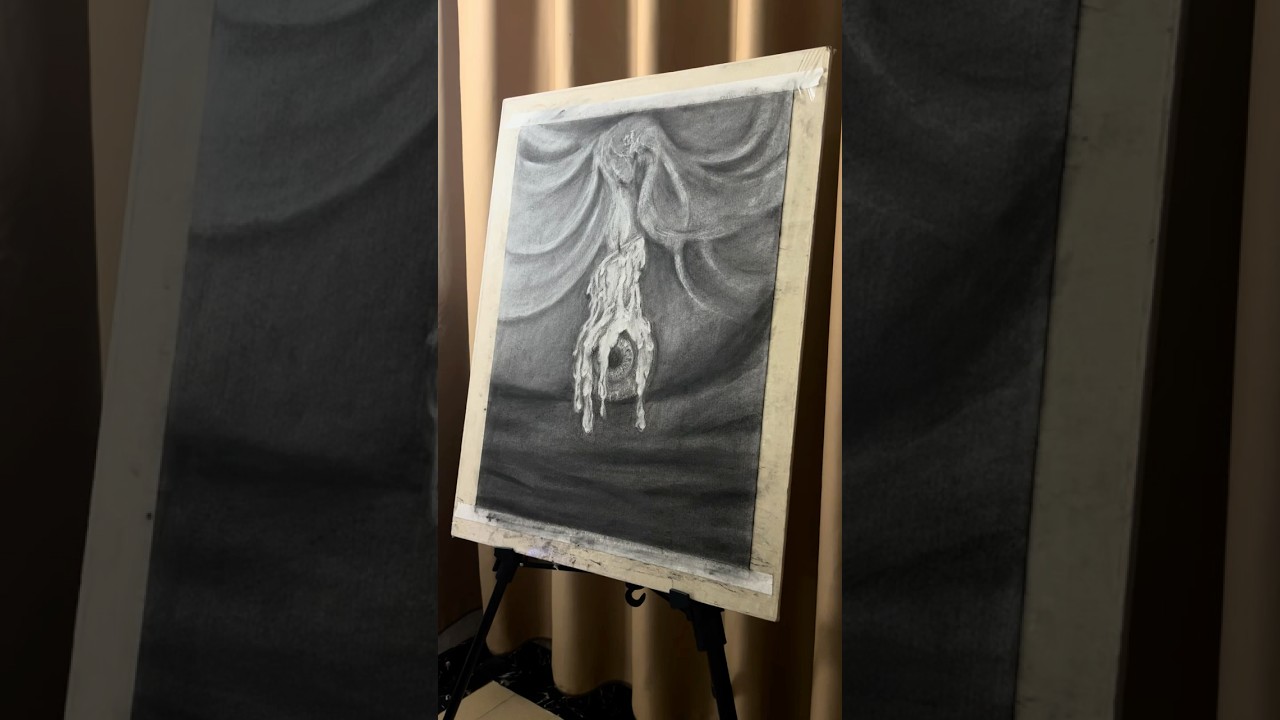 The Girl in the Candle Flame(Charcoal Art) #arttutorial  #art #charcoalart #drawing #creativedrawing