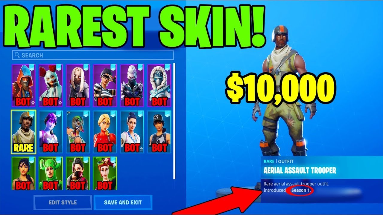 RAREST SEASON 1 SKIN THAT NOBODY TALKS ABOUT! | AERIAL ASSAULT TROOPER FORTNITE ACCOUNT!