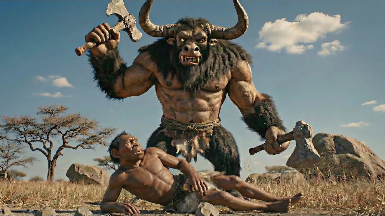 Ancient Survival Story | Early Human Provokes a Giant Minotaur After Stealing Food