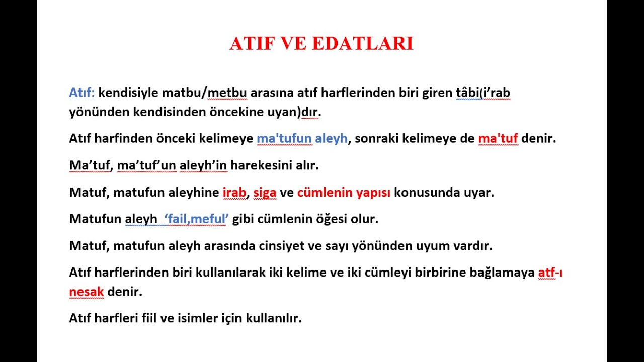 32 dk da atıf edatları! püf noktalarıyla atıf harfleri!