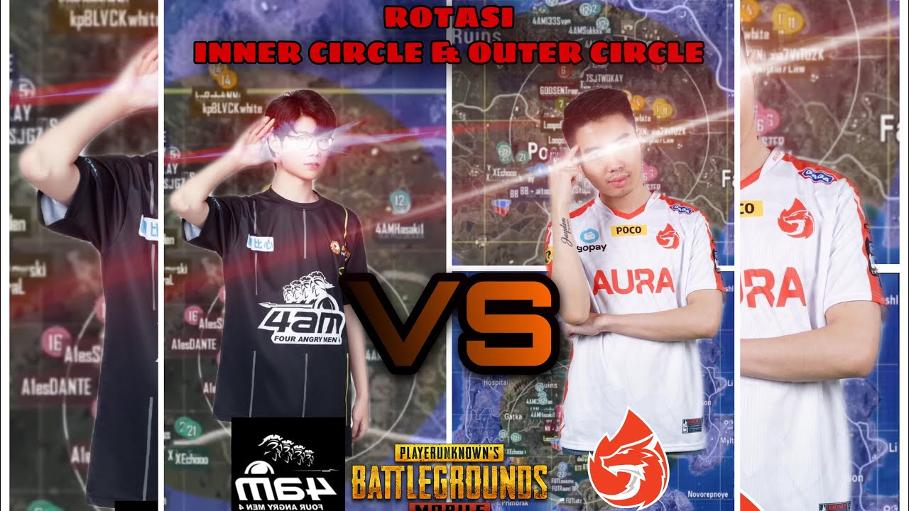 TIPS ROTASI OUTER CIRCLE DAN INNER CIRCLE (4AM vs AURA) | PUBG MOBILE INDONESIA