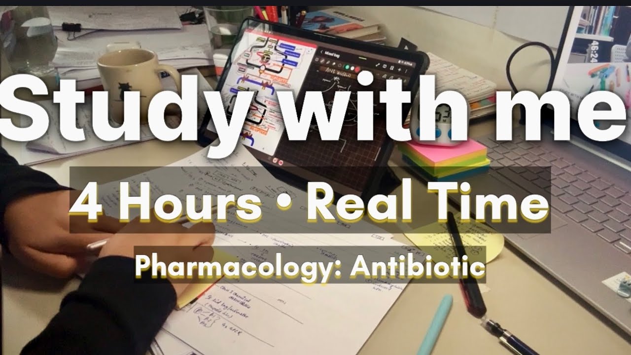 Morning Grind : 6 AM | 4 Hours of Cramming Pharmacology | Day 49 | No Talking, ASMR, Rain Ambiance
