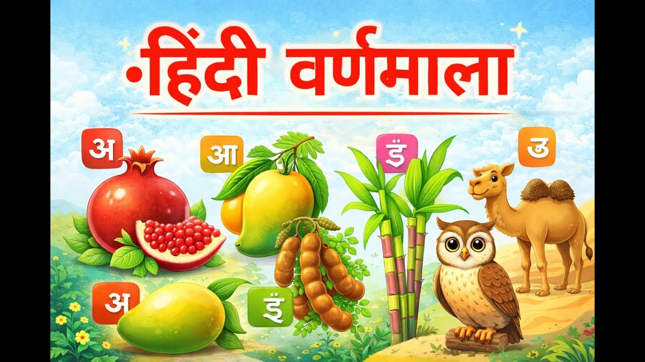 हिंदी वर्णमाला  (स्वरवर्ण  और  व्यंजनवर्ण)  