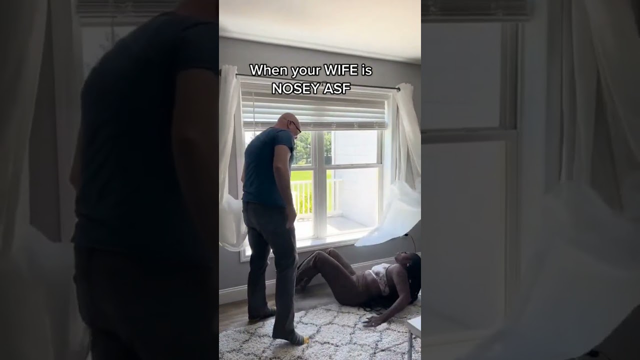 Almost Caught!!! #nosey #spy #neighbors #easedrop #hilarious #husbandwifecomedy