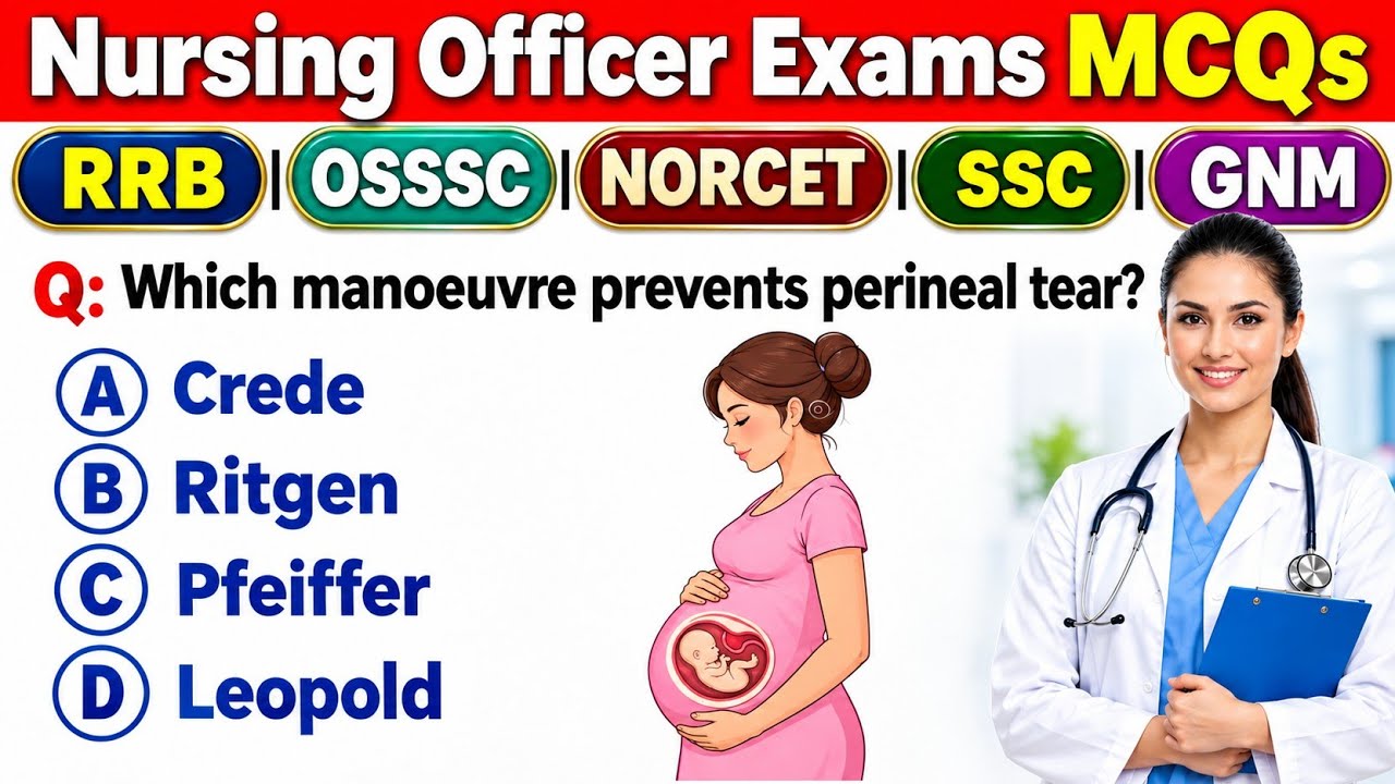 Nursing Exam MCQs 2026 | RRB, NORCET, OSSSC, SSC, GNM | Important Questions