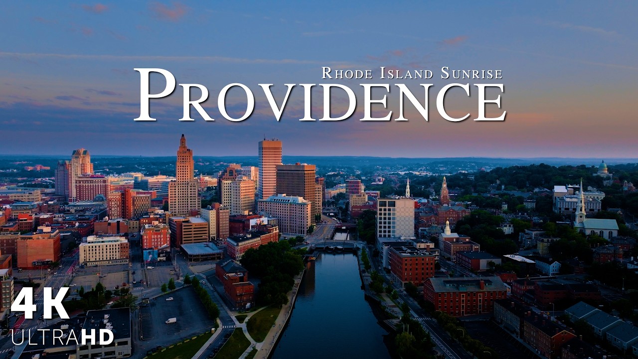 Providence, RI | Sunrise Aerial Scenic Film - Peaceful Relaxing Music (4K UltraHD)