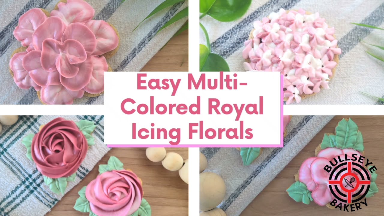 Easy Multi-Colored Royal Icing Flowers