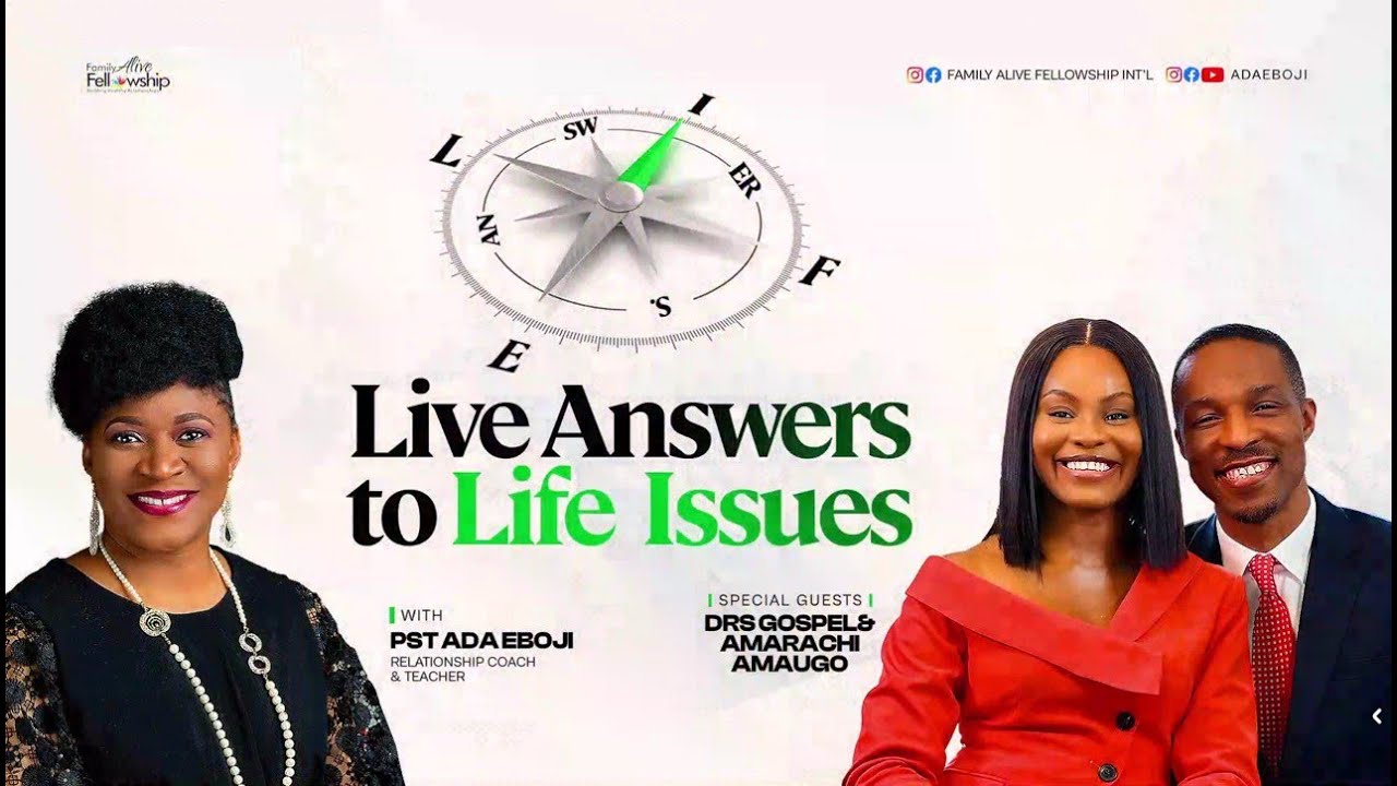LIVE ANSWER TO LIFE ISSUES WITH PST  ADA EBOJI II DRS GOSPEL & AMARACHI AMAUGO.