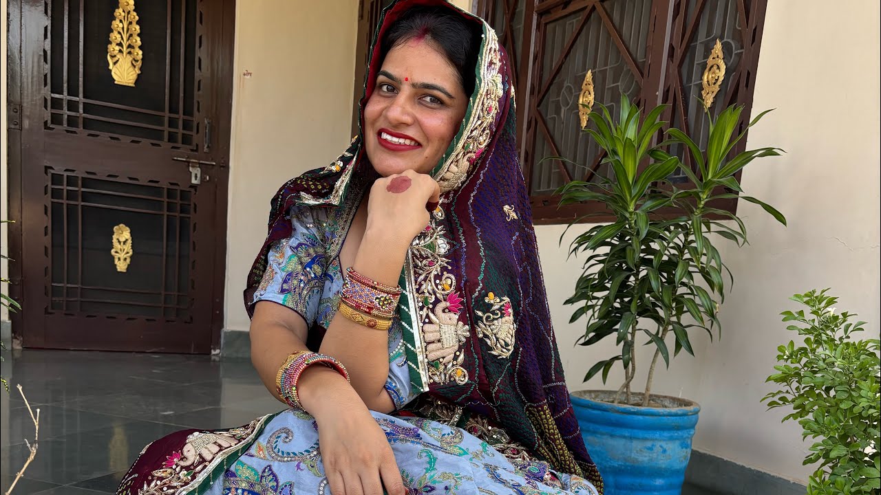 Bannni thani boutique sikar se banwaya karwachoth ke liye sundar Lehanga chunari | Rajasthani dress 