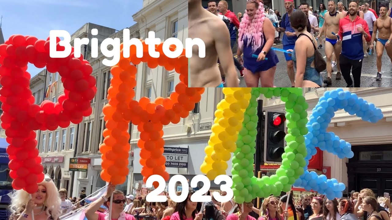 Brighton PRIDE Parade 2023, LGBTQ, Pride Party by the sea, Pride 2023, dance, costume, floats, U.K.