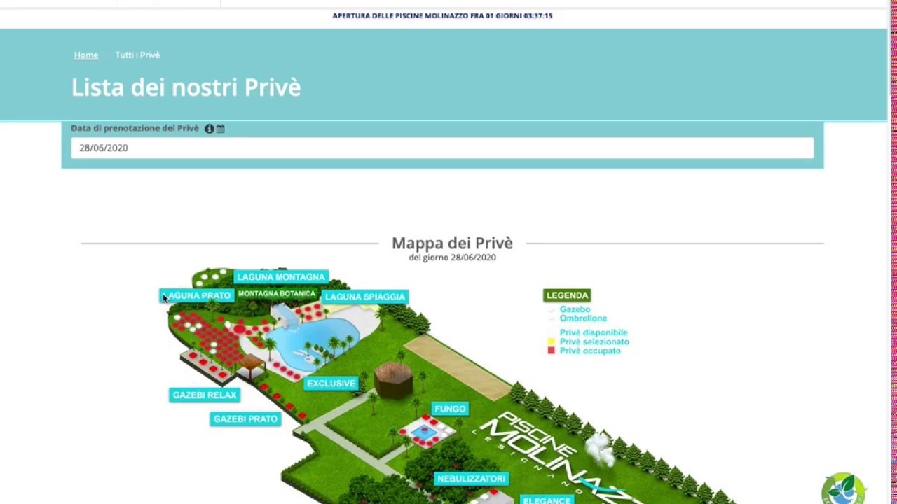 Piscine Molinazzo - Come effettuare la registrazione e prenotare un privè