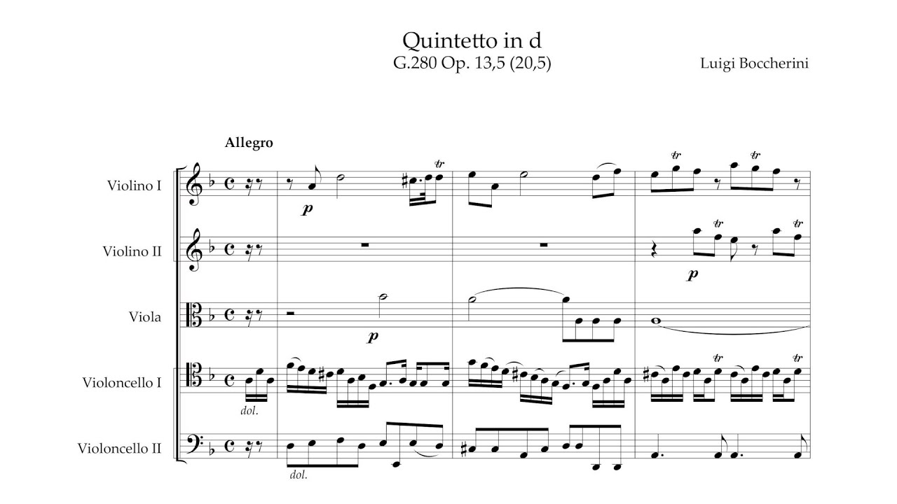 Luigi Boccherini &ndash; String Quintet Op.13/20 No.1, in D minor